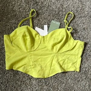 Lime green bralette top with adjustable straps